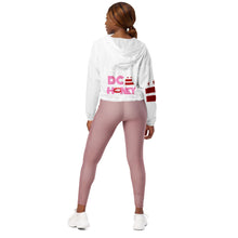 Load image into Gallery viewer, DC HONEY DISCO LETTERED Flag Logo Women’s Cropped Windbreaker (WHITE)
