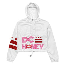 Load image into Gallery viewer, DC HONEY DISCO LETTERED Flag Logo Women’s Cropped Windbreaker (WHITE)