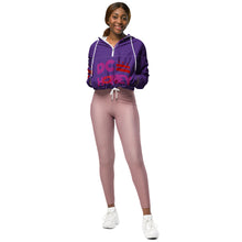 Load image into Gallery viewer, DC HONEY DISCO LETTERED Flag Logo Women’s Cropped Windbreaker (PURPLE)
