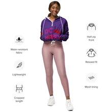 Load image into Gallery viewer, DC HONEY DISCO LETTERED Flag Logo Women’s Cropped Windbreaker (PURPLE)