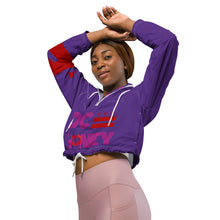 Load image into Gallery viewer, DC HONEY DISCO LETTERED Flag Logo Women’s Cropped Windbreaker (PURPLE)