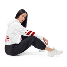 Load image into Gallery viewer, DC HONEY DISCO LETTERED Flag Logo Women’s Cropped Windbreaker (WHITE)