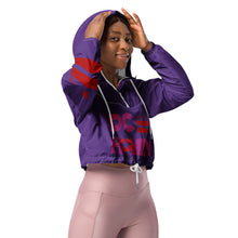 Load image into Gallery viewer, DC HONEY DISCO LETTERED Flag Logo Women’s Cropped Windbreaker (PURPLE)