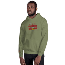 Load image into Gallery viewer, Embroidered Cigar and Whiskey DC Flag Unisex Hoodie
