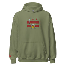 Load image into Gallery viewer, Embroidered Cigar and Whiskey DC Flag Unisex Hoodie