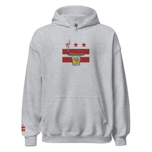 Load image into Gallery viewer, Embroidered Cigar and Whiskey DC Flag Unisex Hoodie