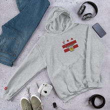 Load image into Gallery viewer, Embroidered Cigar and Whiskey DC Flag Unisex Hoodie