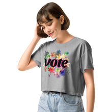 Load image into Gallery viewer, VOTE-FLOWERS Women’s crop top