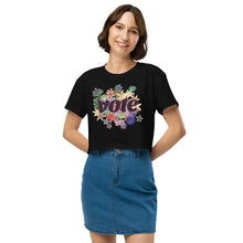 Load image into Gallery viewer, VOTE-FLOWERS Women’s crop top