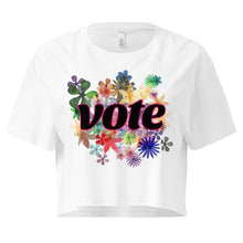 Load image into Gallery viewer, VOTE-FLOWERS Women’s crop top