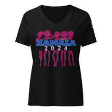 Load image into Gallery viewer, KAMALA 2024 Women’s relaxed v-neck t-shirt (Black)