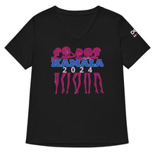 Load image into Gallery viewer, KAMALA 2024 Women’s relaxed v-neck t-shirt (Black)