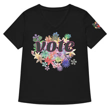 Load image into Gallery viewer, VOTE-FLOWERS Women’s relaxed v-neck t-shirt