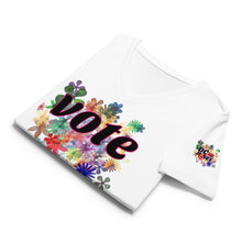 Load image into Gallery viewer, VOTE-FLOWERS Women’s relaxed v-neck t-shirt