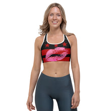 Load image into Gallery viewer, DC HONEY FLAG LOGO Sports bra (BLACK)
