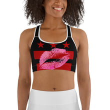 Load image into Gallery viewer, DC HONEY FLAG LOGO Sports bra (BLACK)