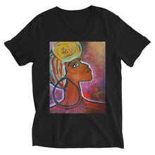Load image into Gallery viewer, Head Wrap Glory Unisex Short Sleeve V-Neck T-Shirt