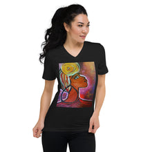 Load image into Gallery viewer, Head Wrap Glory Unisex Short Sleeve V-Neck T-Shirt