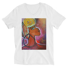 Load image into Gallery viewer, Head Wrap Glory Unisex Short Sleeve V-Neck T-Shirt