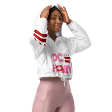 Load image into Gallery viewer, DC HONEY DISCO LETTERED Flag Logo Women’s Cropped Windbreaker (WHITE)
