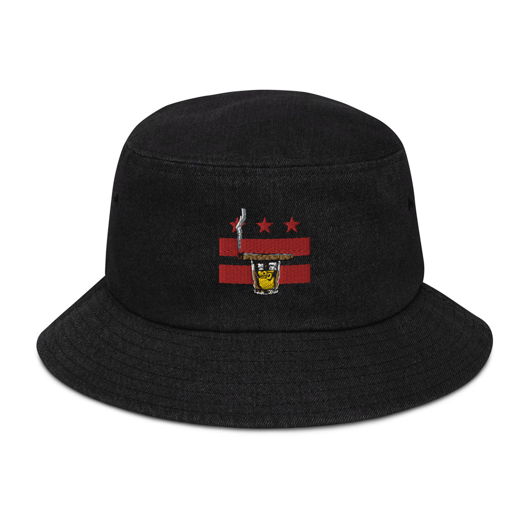 Cigar and Whiskey Denim bucket hat