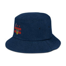 Load image into Gallery viewer, Cigar and Whiskey Denim bucket hat

