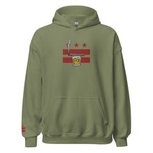 Load image into Gallery viewer, Embroidered Cigar and Whiskey DC Flag Unisex Hoodie
