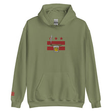 Load image into Gallery viewer, Embroidered Cigar and Whiskey DC Flag Unisex Hoodie
