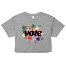 Load image into Gallery viewer, VOTE-FLOWERS Women’s crop top
