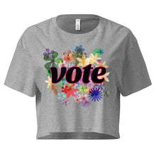 Load image into Gallery viewer, VOTE-FLOWERS Women’s crop top
