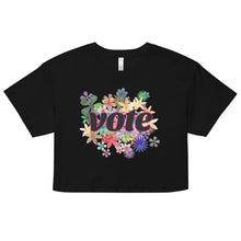 Load image into Gallery viewer, VOTE-FLOWERS Women’s crop top
