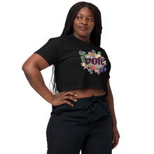 Load image into Gallery viewer, VOTE-FLOWERS Women’s crop top
