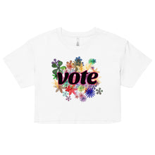 Load image into Gallery viewer, VOTE-FLOWERS Women’s crop top
