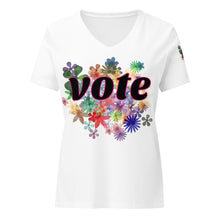 Load image into Gallery viewer, VOTE-FLOWERS Women’s relaxed v-neck t-shirt
