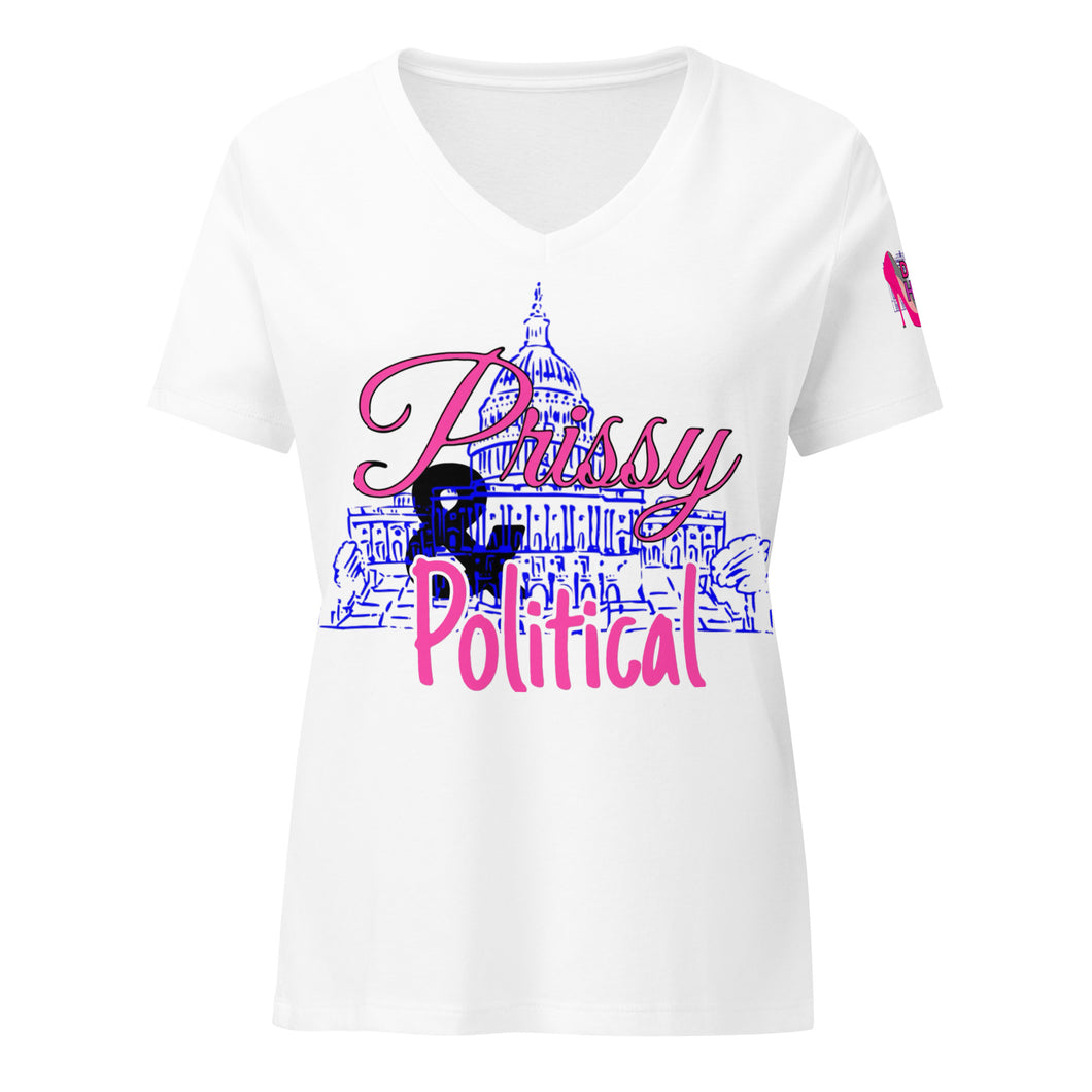 PRISSY and POLITICAL Capitol Women’s relaxed v-neck t-shirt