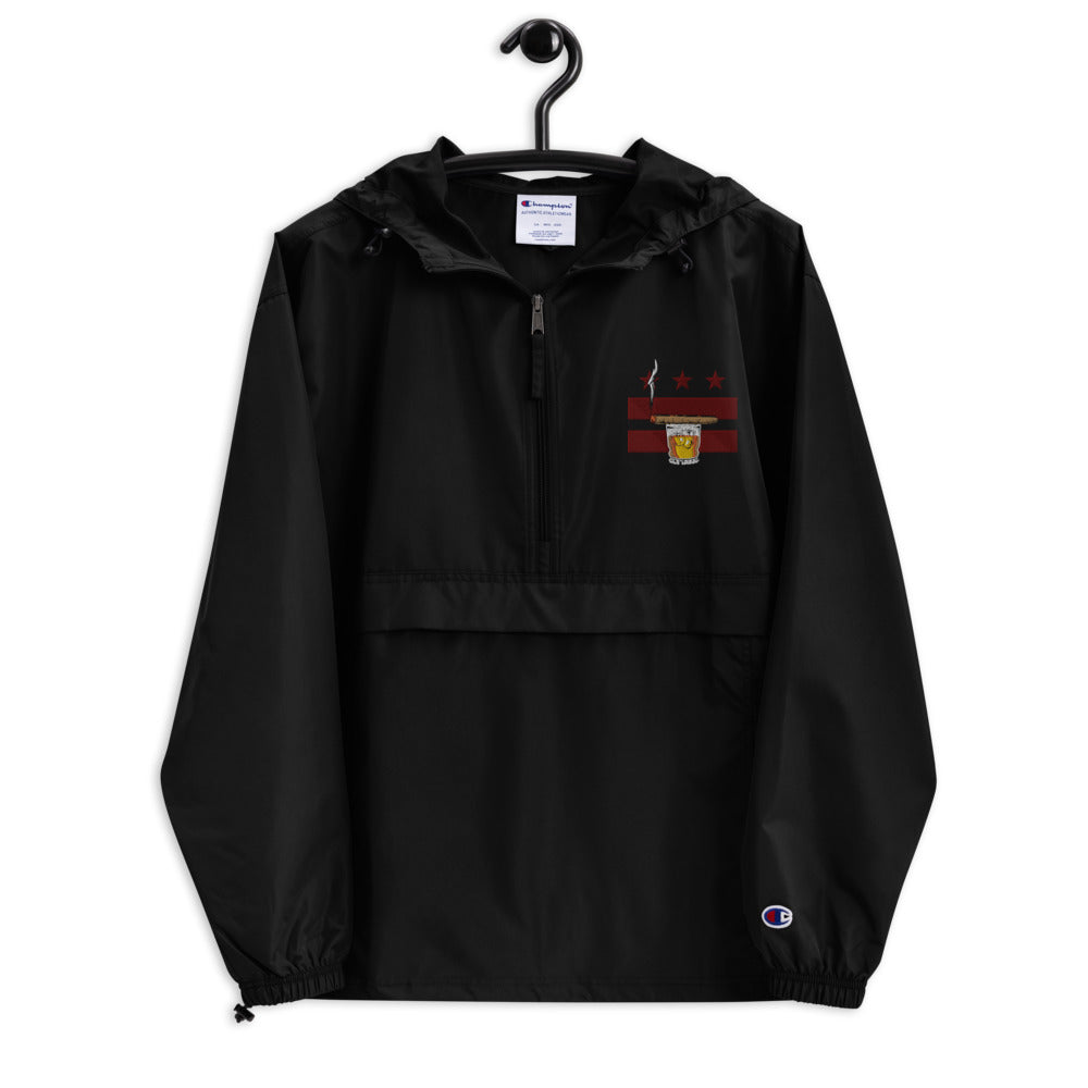 CIGAR AND WHISKEY DC FLAG Embroidered Champion Packable Jacket