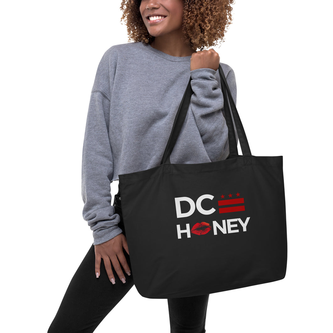 DC HONEY FLAG LOGO Large organic tote bag