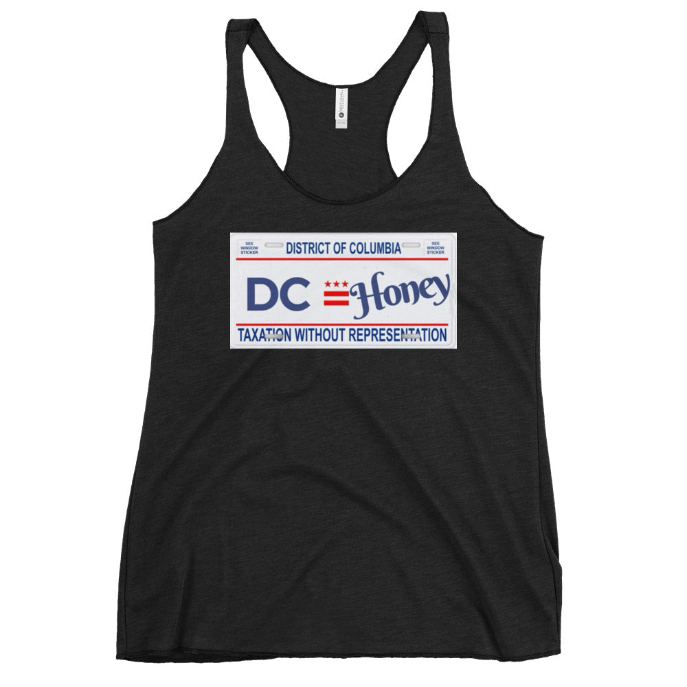 DC Honey License Plate Women's Racerback Tank