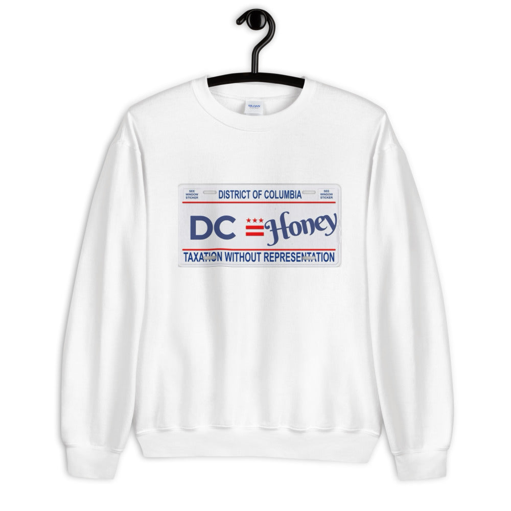 DC Honey License Plate Unisex Sweatshirt