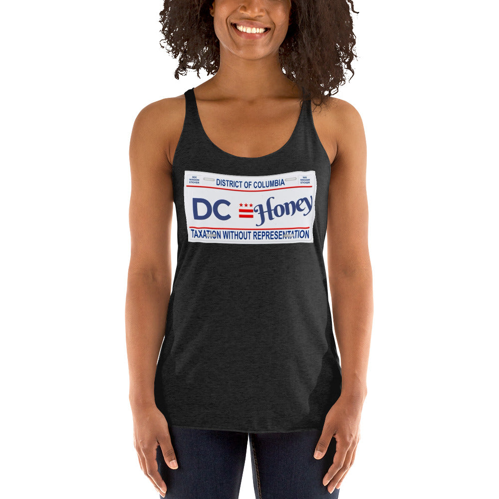 DC HONEYLICENSE PLATE Women's Racerback Tank