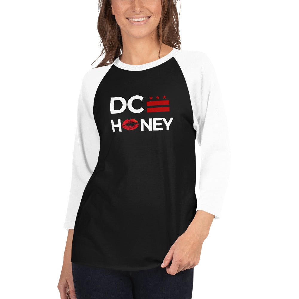 DC HONEY FLAG LOGO 3/4 sleeve raglan shirt