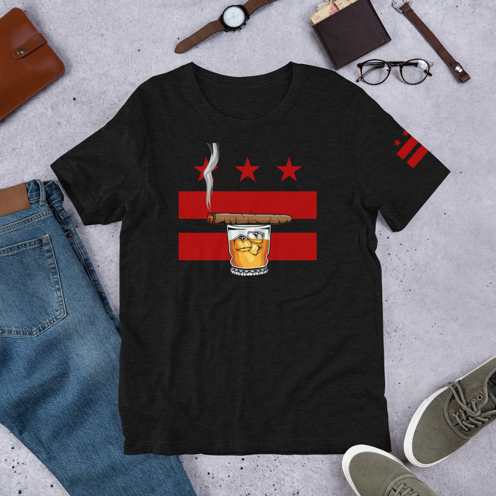 CIGAR AND WHISKEY DC FLAG-BC Short-Sleeve Unisex T-Shirt