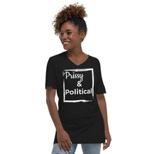 Load image into Gallery viewer, PRISSY and POLITICAL Unisex Short Sleeve V-Neck T-Shirt
