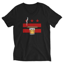 Load image into Gallery viewer, CIGAR AND WHISKEY DC FLAG- BC Unisex Short Sleeve V-Neck T-Shirt
