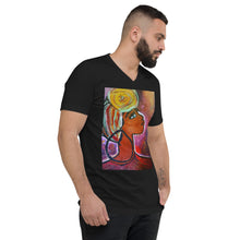 Load image into Gallery viewer, Head Wrap Glory Unisex Short Sleeve V-Neck T-Shirt
