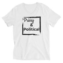 Load image into Gallery viewer, PRISSY and POLITICAL Unisex Short Sleeve V-Neck T-Shirt
