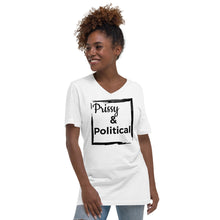 Load image into Gallery viewer, PRISSY and POLITICAL Unisex Short Sleeve V-Neck T-Shirt
