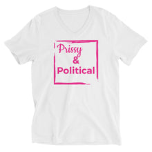 Load image into Gallery viewer, PRISSY and POLITICAL Unisex Short Sleeve V-Neck T-Shirt
