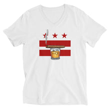 Load image into Gallery viewer, CIGAR AND WHISKEY DC FLAG- BC Unisex Short Sleeve V-Neck T-Shirt
